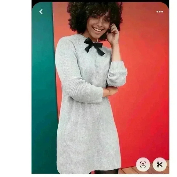 J.Crew Mercantile Wool Blend Sweater/Dress with Bow Size M - Picture 2 of 11